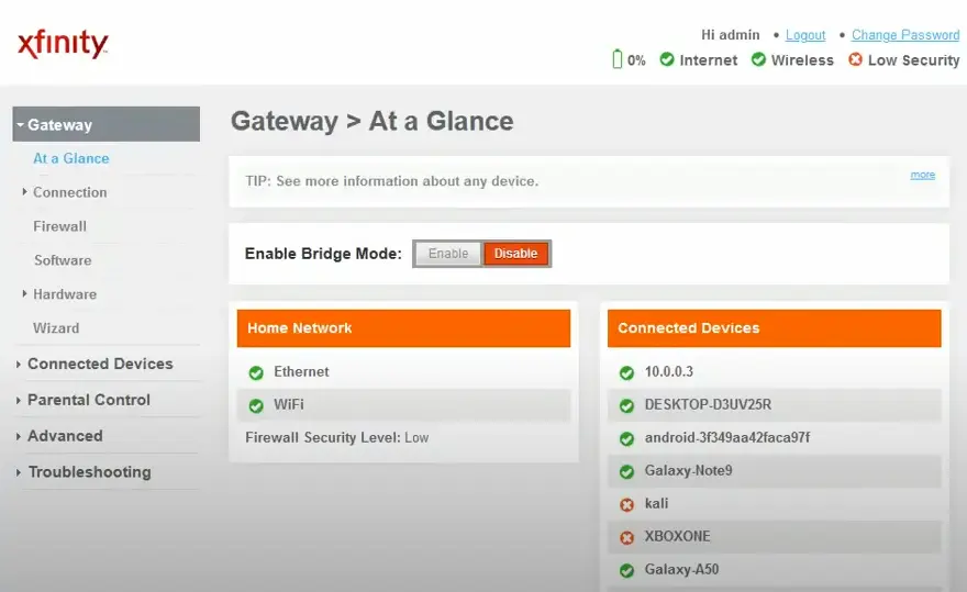 Log In to 10.0.0.1